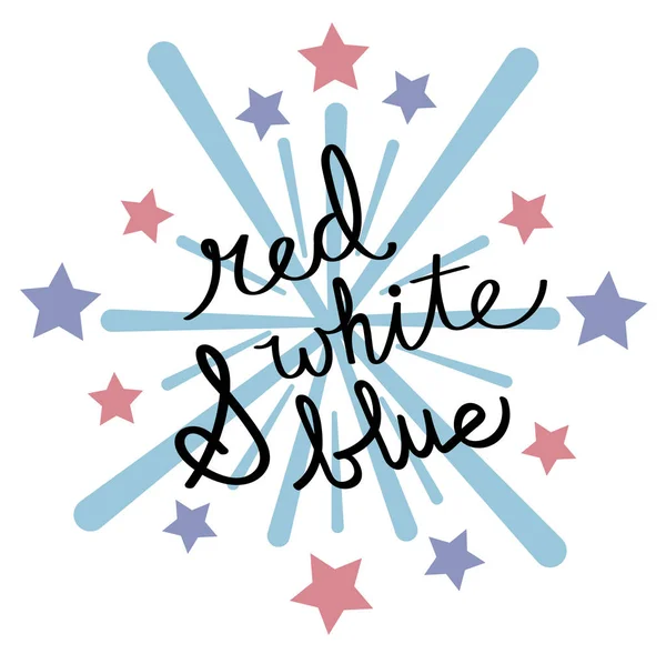 红色白色和蓝色烟花 — 图库矢量图片