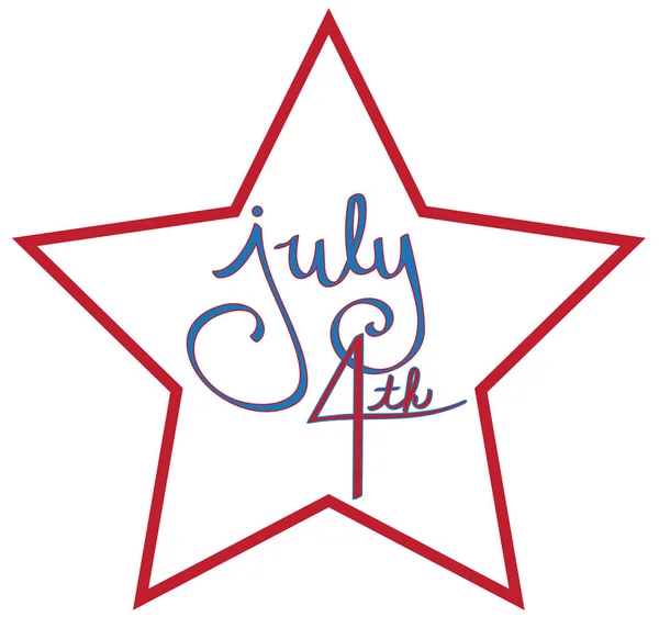4 luglio Stella — Vettoriale Stock