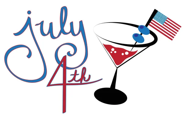 4 luglio Cocktail — Vettoriale Stock