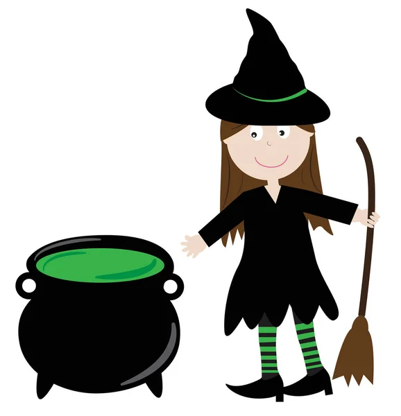 Хэллоуин ведьма и козел — стоковый вектор