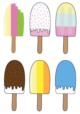 Yaz buz Bloğu Popsicles