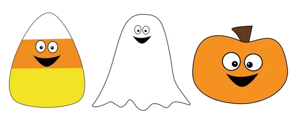 Happy halloween ikoner — Stock vektor