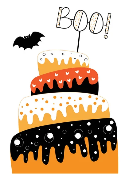 Happy Halloween tårta — Stock vektor