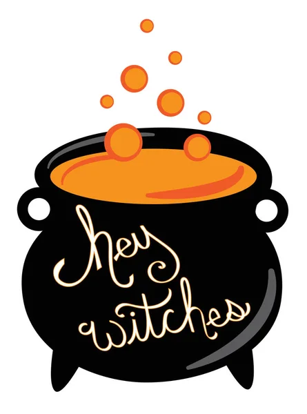 Hey Witches Happy Halloween Candron — стоковый вектор