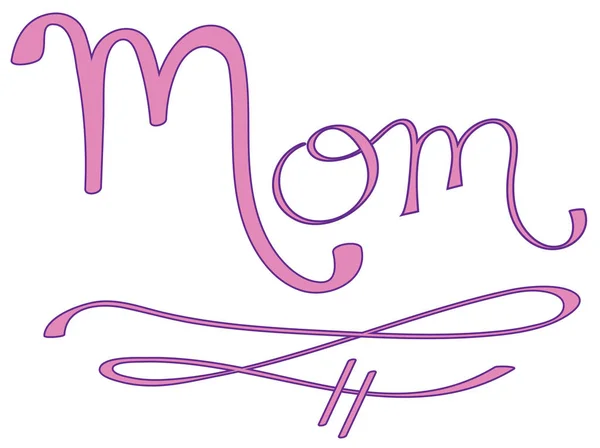 Mom in Pink Lettering — Stock Vector