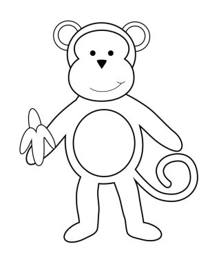 sayfa boyama muz ile maymun