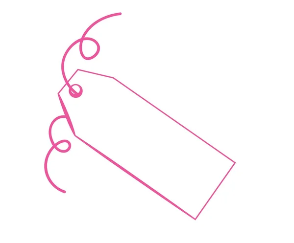 Etiqueta rosa em branco — Vetor de Stock