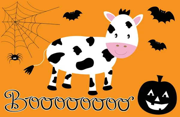 Feliz Halloween Vaca — Vector de stock