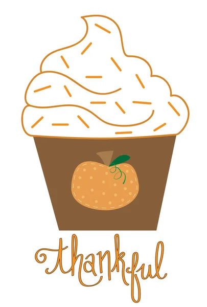 Happy Thanksgiving Cupcake — Wektor stockowy