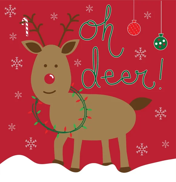 Oh veado rena de Natal —  Vetores de Stock