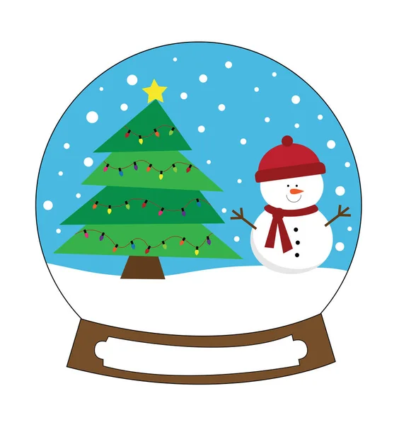 Merry Christmas Snowglobe — Stockvector