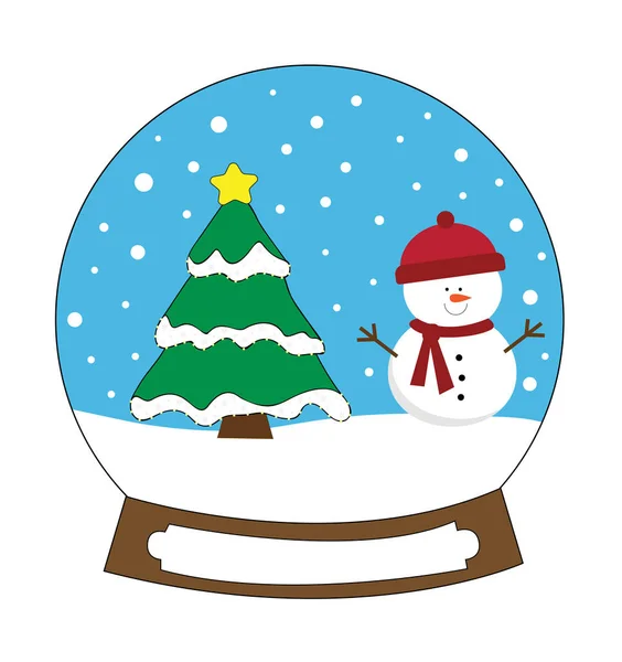 Felices fiestas Navidad Bola de nieve — Vector de stock