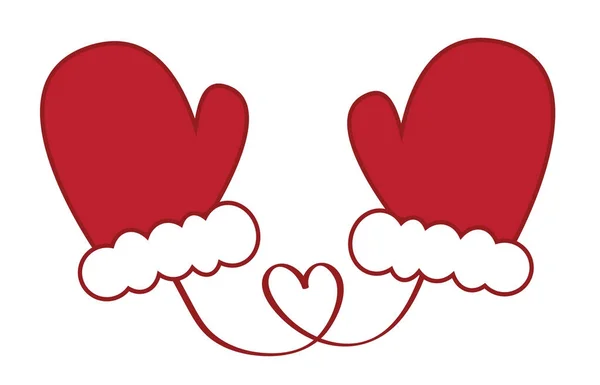 Santa Christmas Mittens — Stock Vector