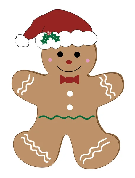 Noel zencefilli kurabiye adam — Stok Vektör
