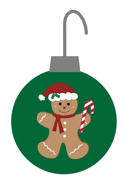 Peperkoek Merry Christmas Ornament — Stockvector