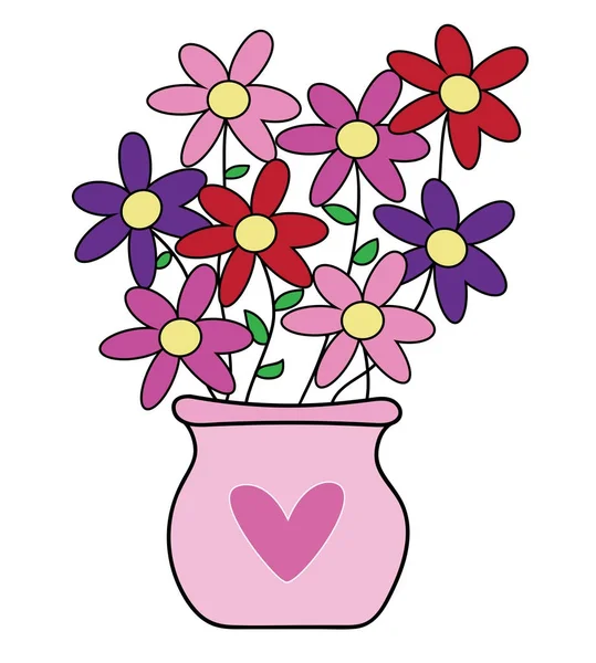 Feliz Dia dos Namorados Flores — Vetor de Stock