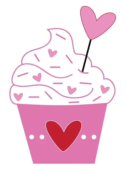 Glücklicher Valentinstag Cupcake — Stockvektor