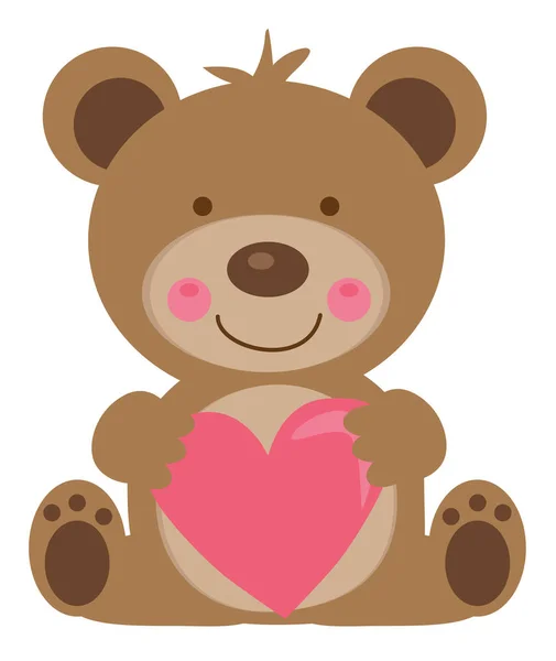 Happy Valentines Day Bear — Stock Vector