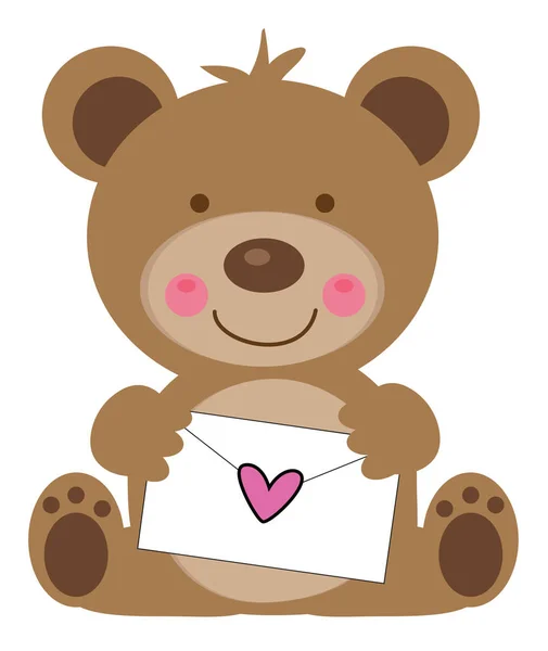 Valentines Day Letter Bear — Stock Vector