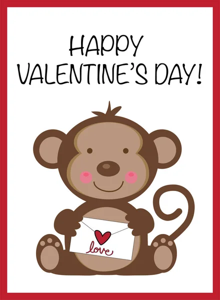 Happy Valentines Day aap — Stockvector