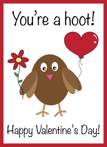 Happy Valentines Day uil — Stockvector