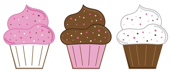 Smaskiga Valentines Cupcakes — Stock vektor