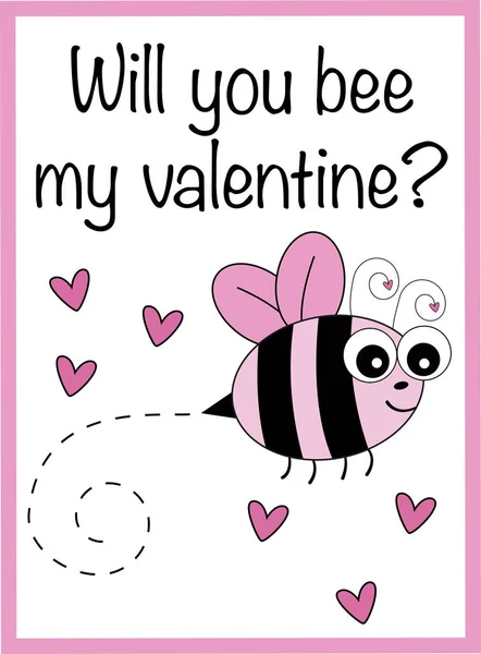 Zal u Bee mijn Valentijn hommel — Stockvector