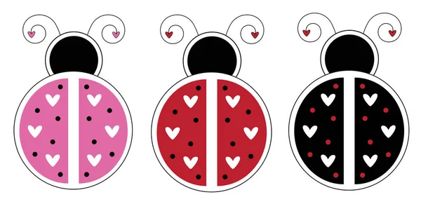 Mutlu Sevgililer günü Ladybugs — Stok Vektör