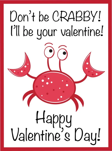 Happy Valentines Day krab — Stockvector