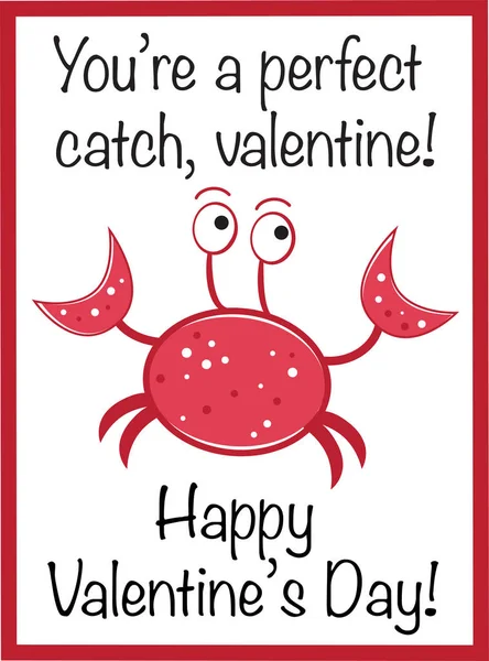 Happy Valentines Day krab — Stockvector