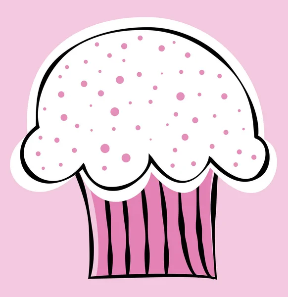 ピンク バレンタインデー カップケーキ — ストックベクタ