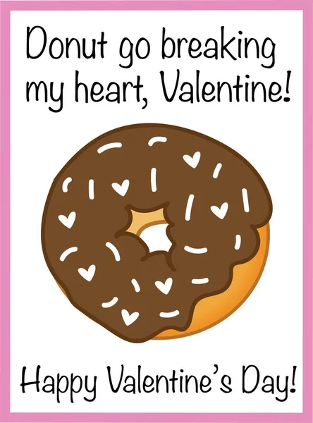 Donut vai quebrar meu coração Valentine — Vetor de Stock