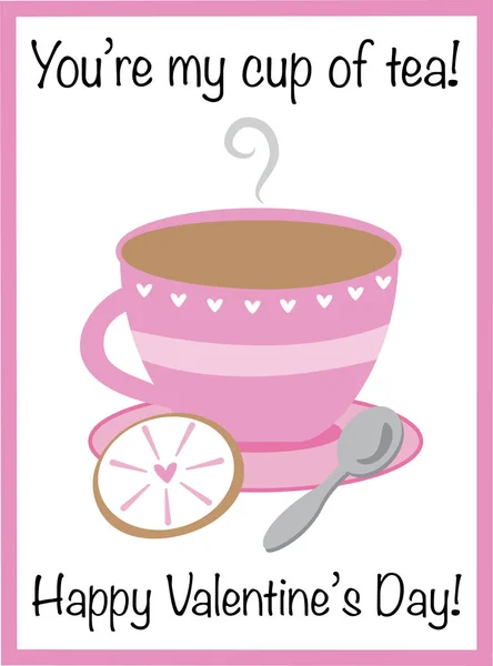 バレンタインお茶の私のカップをします。 — ストックベクタ