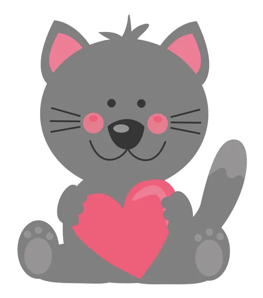 Feliz día de San Valentín Cat — Vector de stock