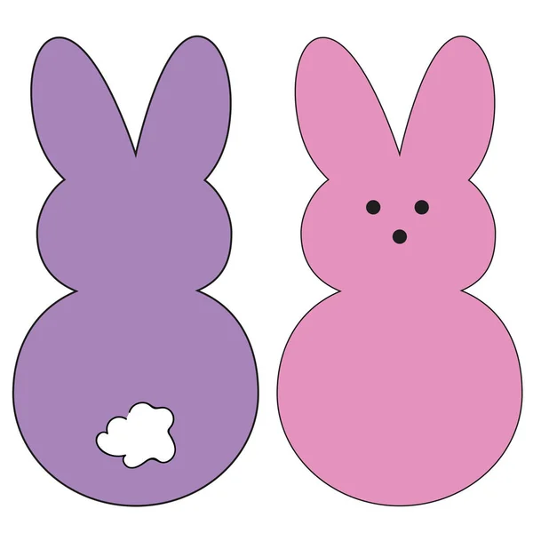 Feliz Pascua Cottontail Bunnies — Vector de stock