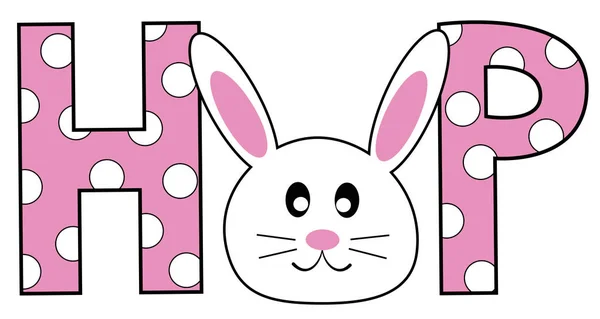 Feliz Pascua Hop Bunny — Archivo Imágenes Vectoriales