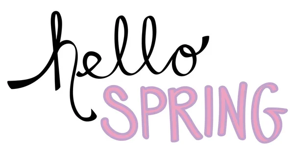 Hello Spring Lettering — Stock Vector