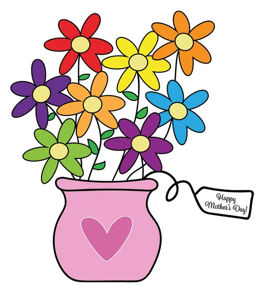 Happy Mothers Day Flowers — Stock Vector
