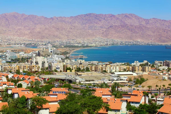 Eilat, İsrail hava panoramik — Stok fotoğraf