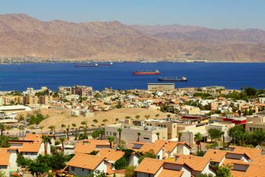 Eilat, İsrail hava panoramik
