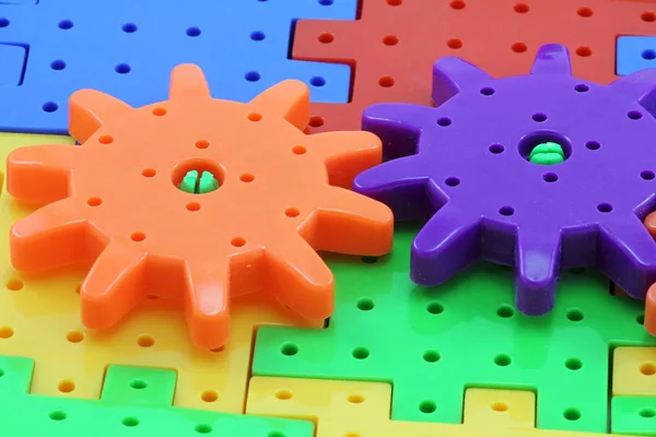 Macro foto van plastic wiel mechanisme speelgoed — Stockfoto