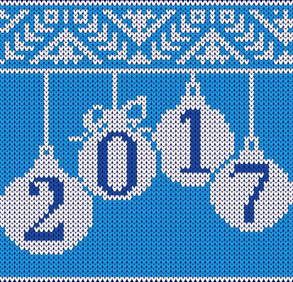 Boules de Noël avec l'inscription 2017 — Image vectorielle