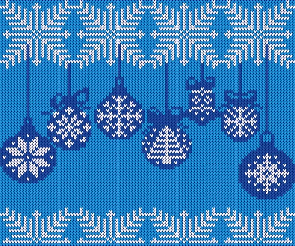 Boules de Noël avec différents flocons de neige . — Image vectorielle