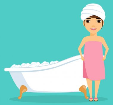 küçük kız banyoda.