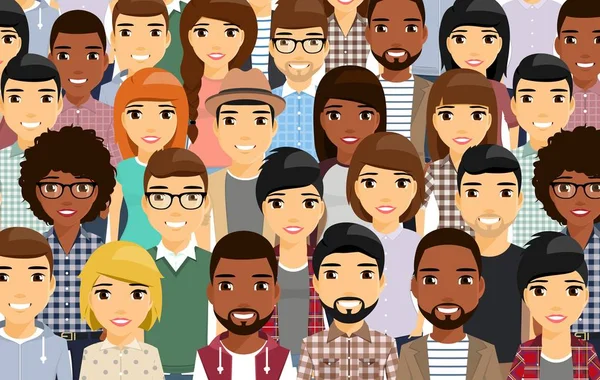 Un grupo diverso de personas . — Vector de stock