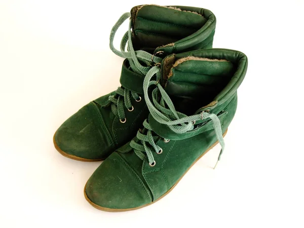 绿色的女人鞋 — 图库照片