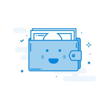 Modern düz renkli tasarlanmış kavramlar simgesi çanta. 