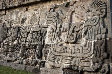 Temple of the Feathered Serpent in Xochicalco, Mexico. clipart