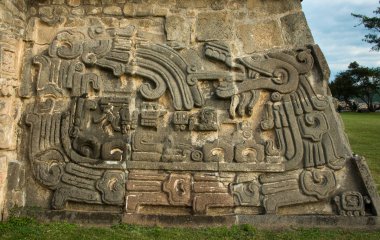 Tüylü yılan Xochicalco, Meksika'da Tapınağı.
