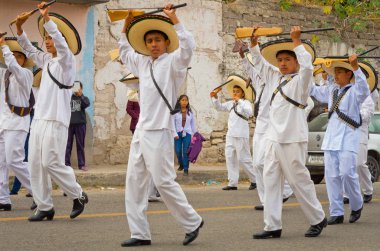 Children on Parade on Mexico Revolution Day. clipart